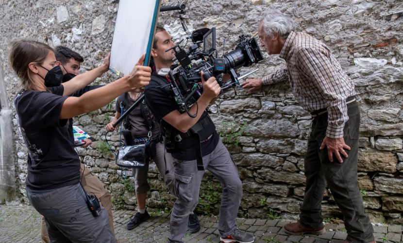 gino soldà fiction anziano riprese sul set