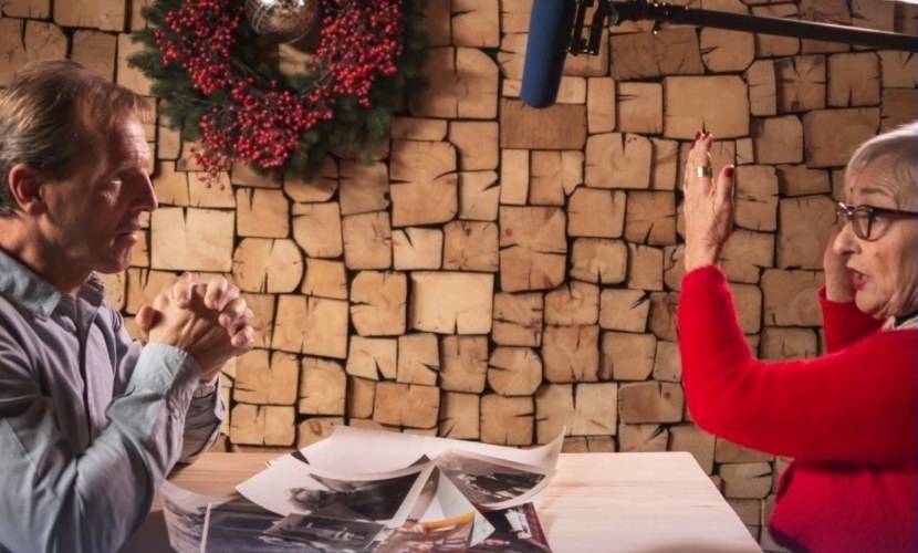 giannina soldà nuora di gino soldà con simone moro durante le riprese del film